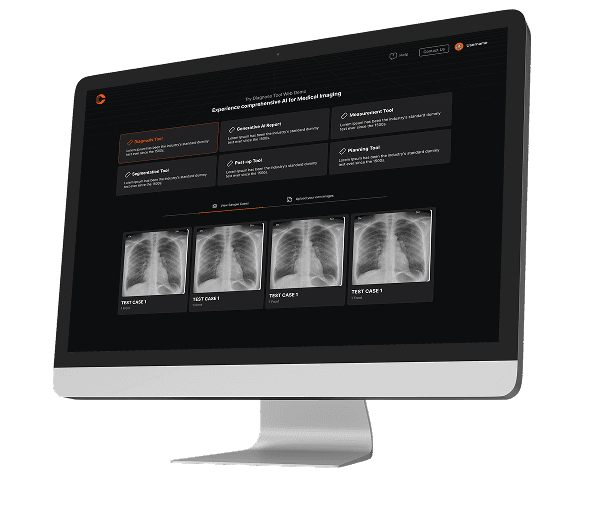 Medical imaging interface showing X-rays